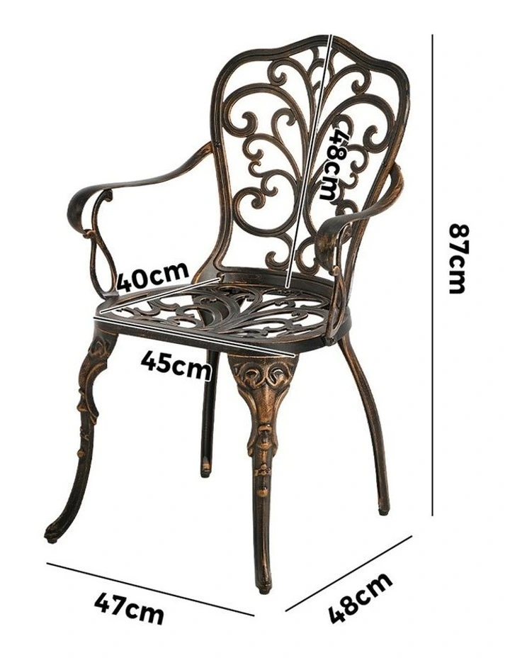 Livsip 2PCS Outdoor Patio Chairs Garden Patio Armchairs Cast Aluminium Butterfly image 3