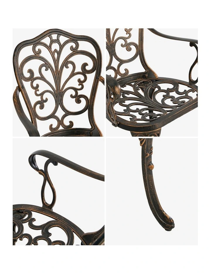 Livsip 2PCS Outdoor Patio Chairs Garden Patio Armchairs Cast Aluminium Butterfly image 6