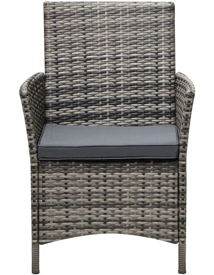 Livsip 2X Outdoor Dining Chairs Rattan Outdoor Patio Chairs Furniture Grey image 2