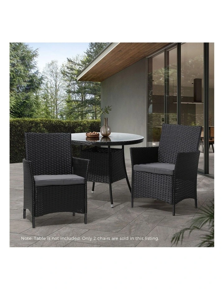 Livsip Outdoor Dining Chairs Rattan Outdoor Patio Chairs Furniture Set of 2 image 5