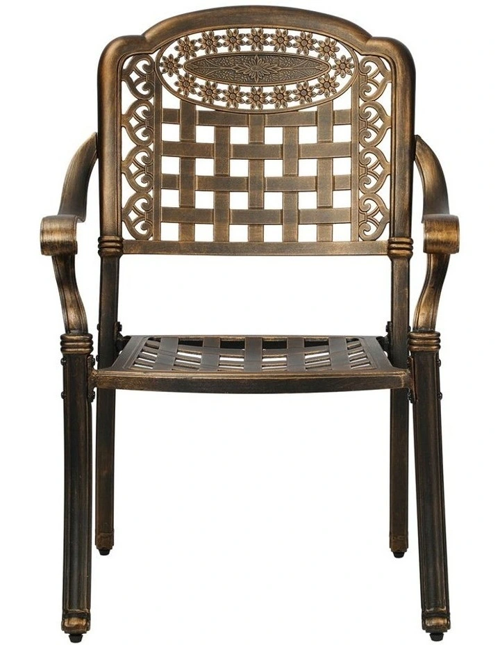 Livsip Outdoor Furniture Dining Chairs Cast Aluminium Garden Patio Chairs x2 image 2