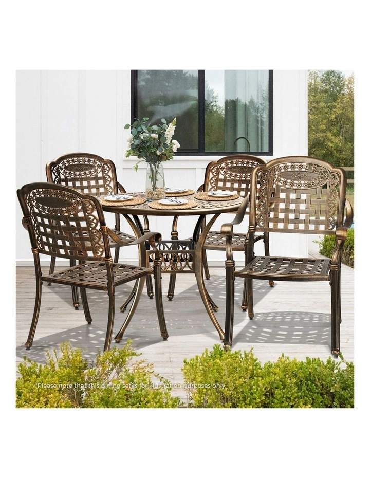 Livsip Outdoor Furniture Dining Chairs Cast Aluminium Garden Patio Chairs x2 image 5