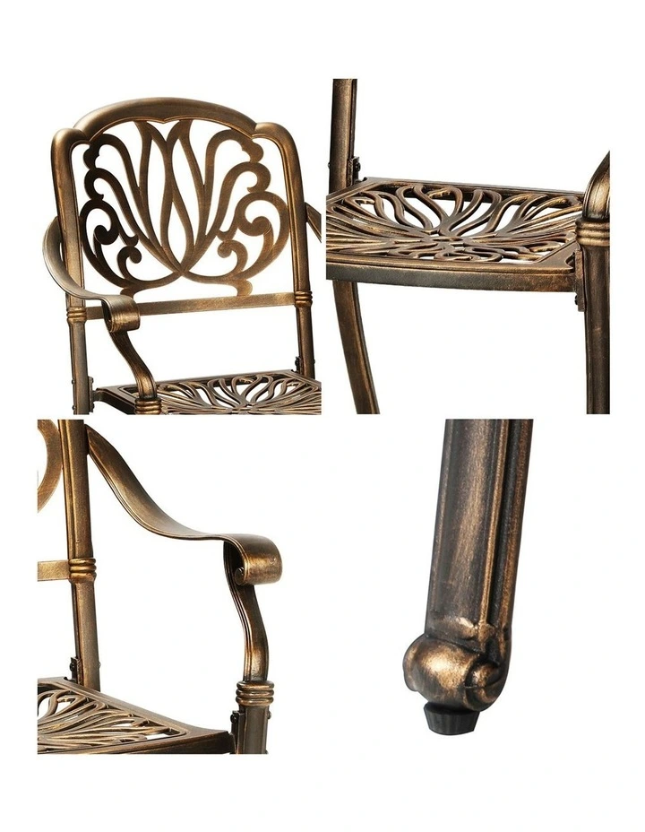 Livsip Outdoor Dining Chairs Cast Aluminium Patio Garden Furniture Set of 2 image 6