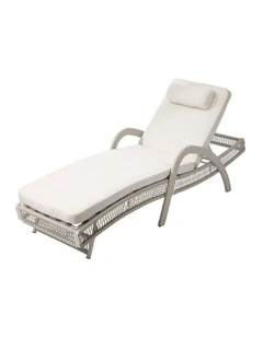 Livsip Sun Lounge Wicker Lounger Day Bed Outdoor Patio Furniture Beige
