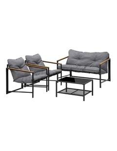 Livsip 4 Seater Outdoor Lounge Sofa Furniture Setting Garden Patio Chairs Table