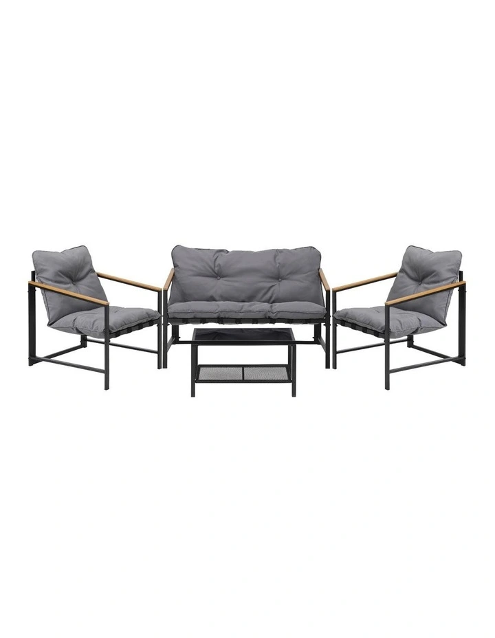 Livsip 4 Seater Outdoor Lounge Sofa Furniture Setting Garden Patio Chairs Table image 2