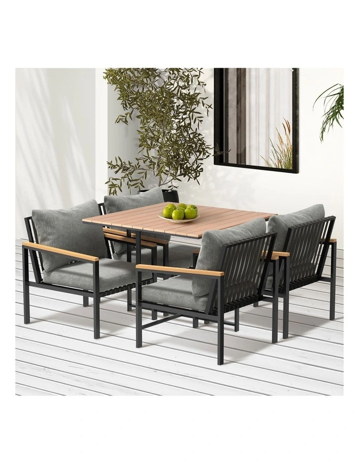 Livsip Outdoor Dining Set Table & Chairs 5PCS Patio Furniture Lounge Setting image 4