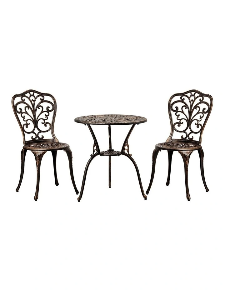 Livsip Bistro Furniture Setting 3 Piece Chairs Table Patio Indoor/Outdoor Set image 1