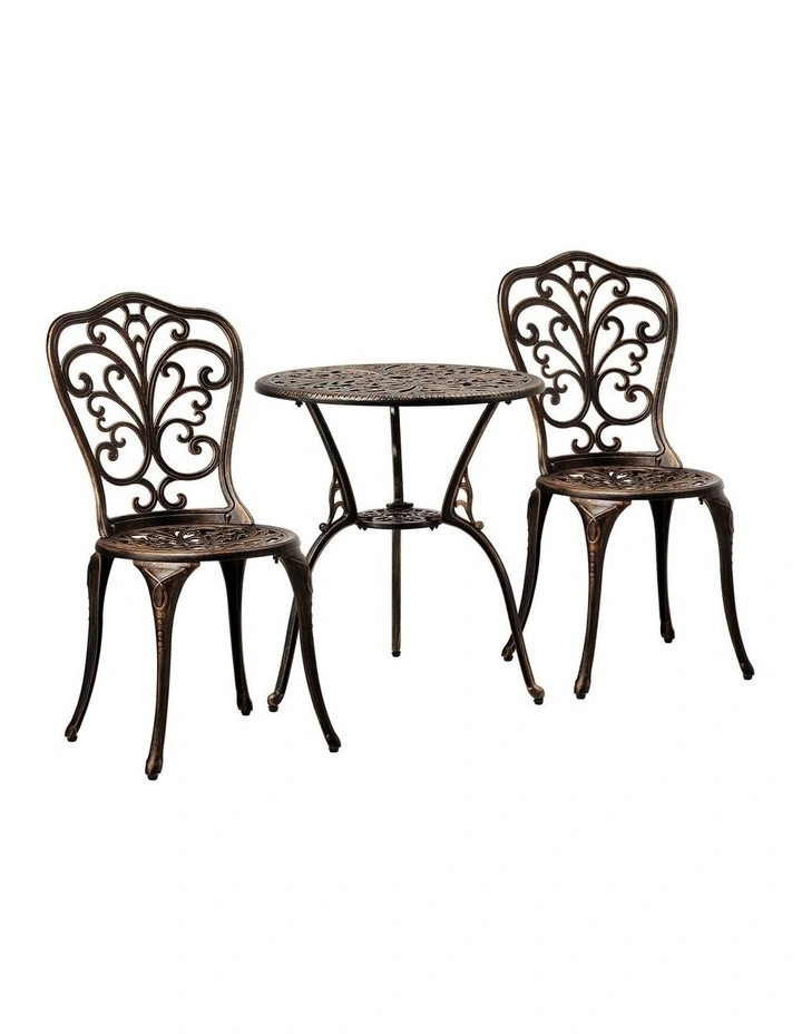 Livsip Bistro Furniture Setting 3 Piece Chairs Table Patio Indoor/Outdoor Set image 2