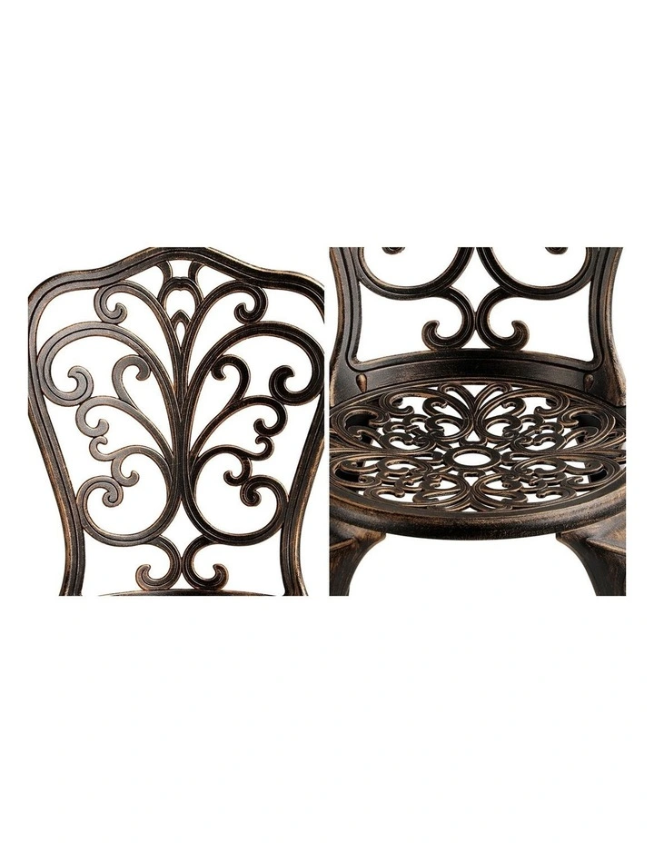 Livsip Bistro Furniture Setting 3 Piece Chairs Table Patio Indoor/Outdoor Set image 6