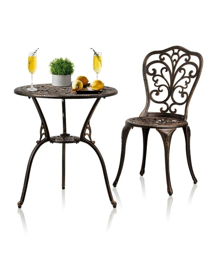 Livsip Bistro Furniture Setting 3 Piece Chairs Table Patio Indoor/Outdoor Set image 7