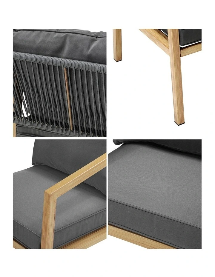 Livsip 2PCS Outdoor Furniture Chairs Garden Patio Lounge Set Steel Frame Natural image 6