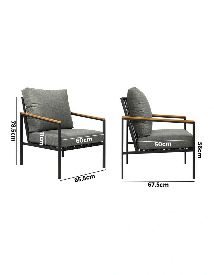 Livsip Outdoor Lounge Dining Chairs Patio Furniture Lounge Setting Set of 2 image 3