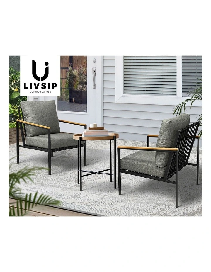 Livsip Outdoor Lounge Dining Chairs Patio Furniture Lounge Setting Set of 2 image 7