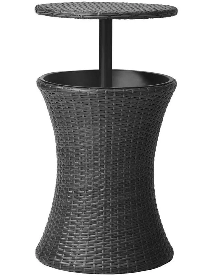 Livsip Rattan Cooler Ice Bucket Table Bar Outdoor Patio Pool Storage Party Black image 2