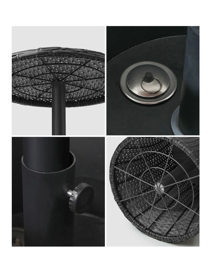 Livsip Rattan Cooler Ice Bucket Table Bar Outdoor Patio Pool Storage Party Black image 6