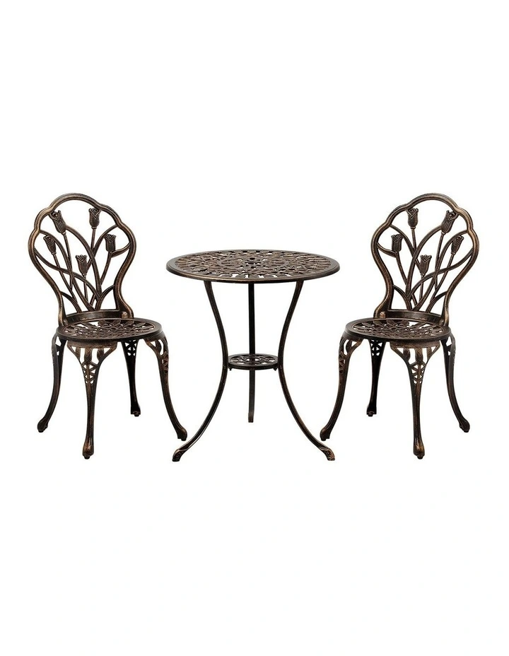 Livsip 3PCS Bistro Outdoor Setting Chairs Table Patio Dining Set Furniture image 1