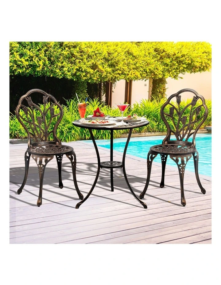 Livsip 3PCS Bistro Outdoor Setting Chairs Table Patio Dining Set Furniture image 4