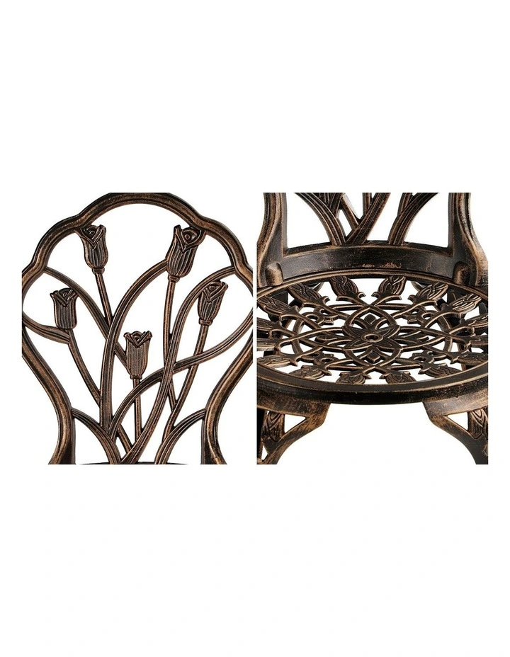 Livsip 3PCS Bistro Outdoor Setting Chairs Table Patio Dining Set Furniture image 6