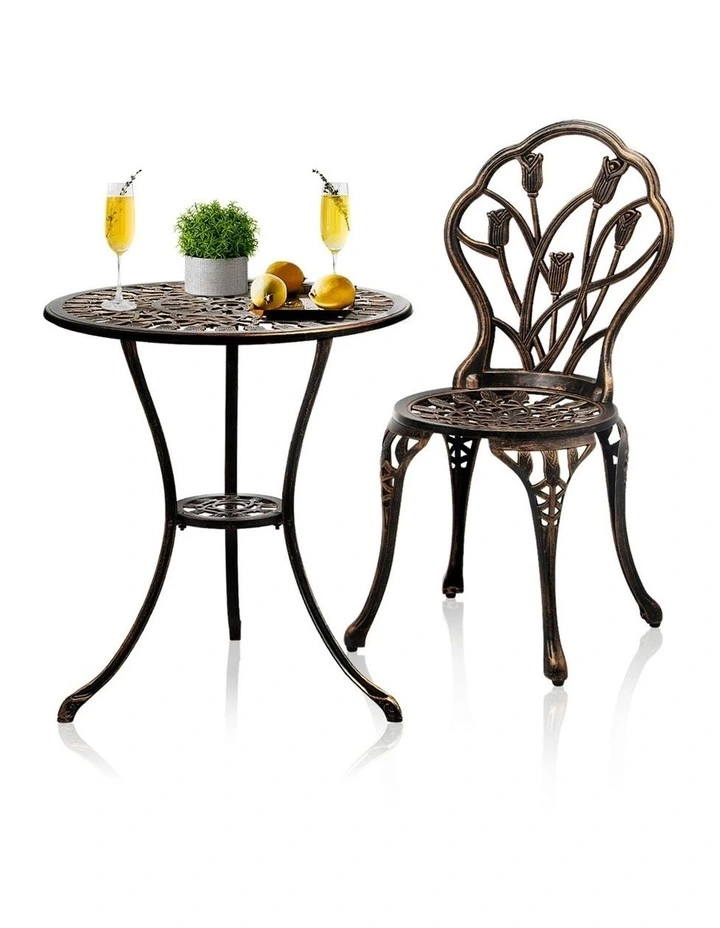 Livsip 3PCS Bistro Outdoor Setting Chairs Table Patio Dining Set Furniture image 7