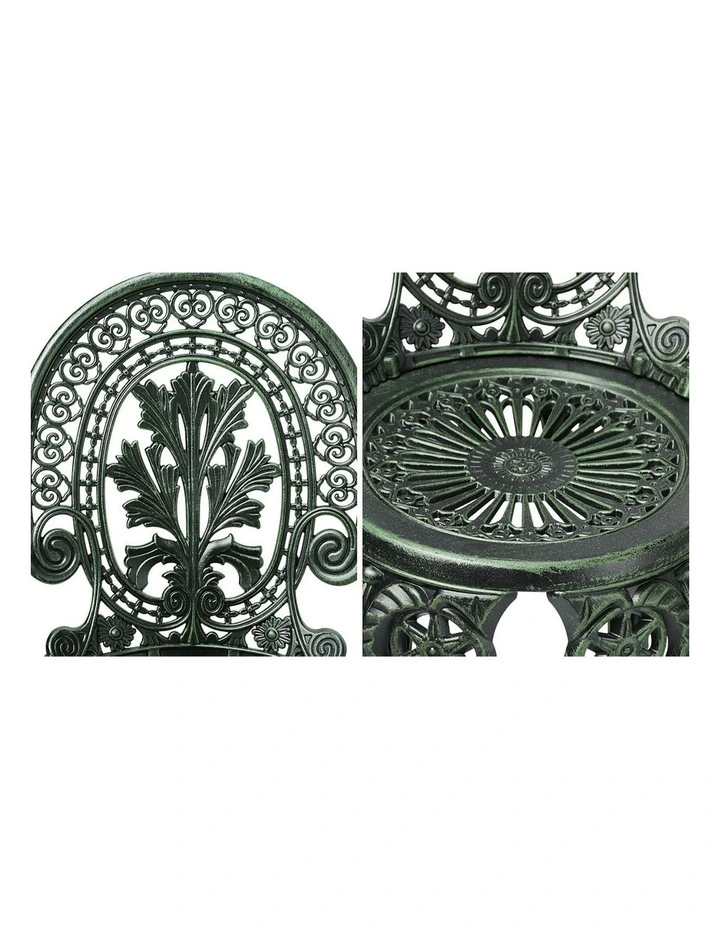 Livsip Bistro Setting Outdoor Cast Aluminium Table Chair Garden Furniture 3Piece image 6