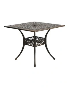 Livsip Outdoor Garden Table Patio Dining Table Cast Aluminium Furniture Bronze