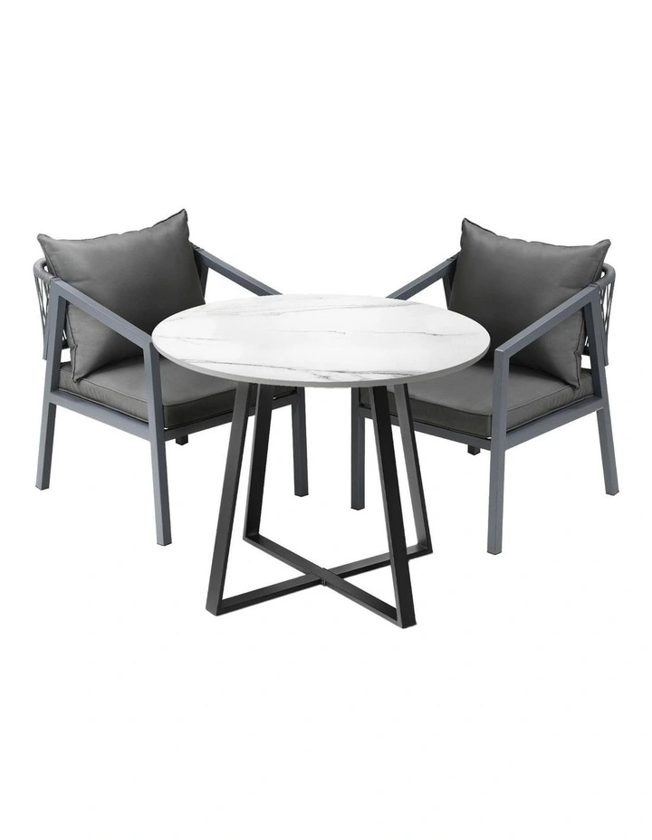 Livsip 3PCS Outdoor Dining Setting Table Lounge Chair Patio Furniture Bistro Set image 1