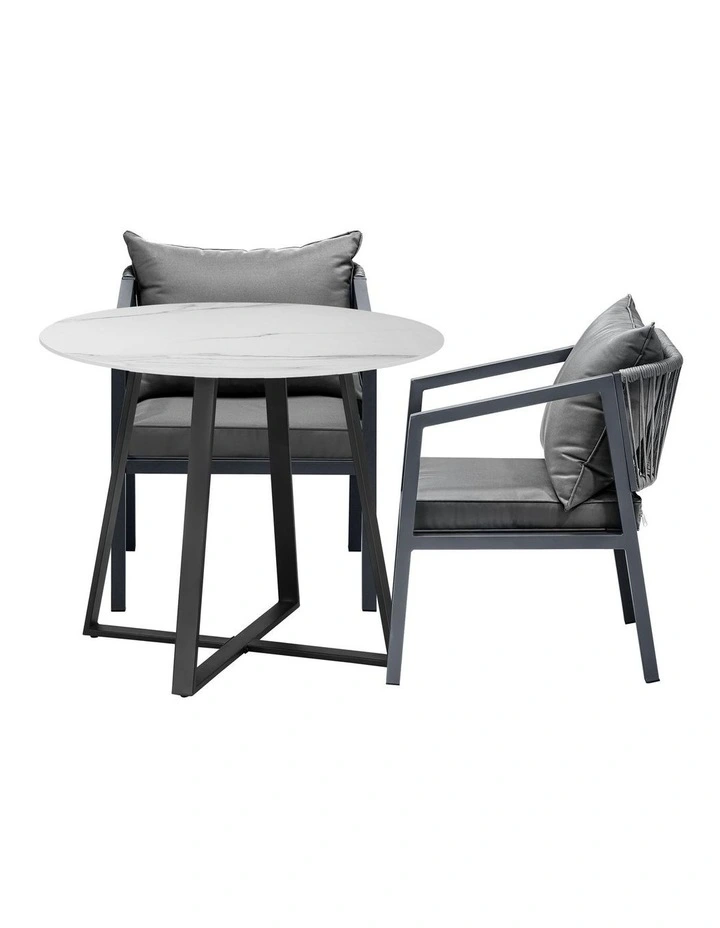 Livsip 3PCS Outdoor Dining Setting Table Lounge Chair Patio Furniture Bistro Set image 2