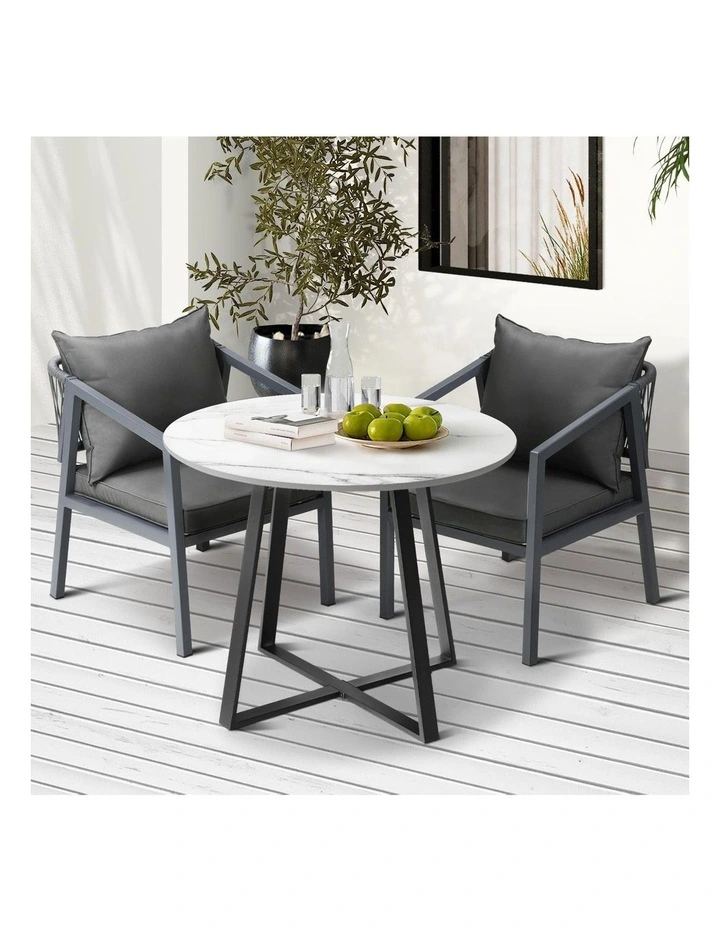 Livsip 3PCS Outdoor Dining Setting Table Lounge Chair Patio Furniture Bistro Set image 4