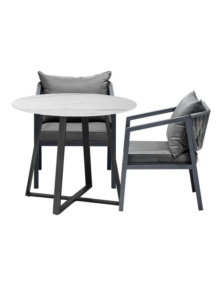 Livsip 3PCS Outdoor Dining Setting Table Lounge Chair Patio Furniture Bistro Set image 5