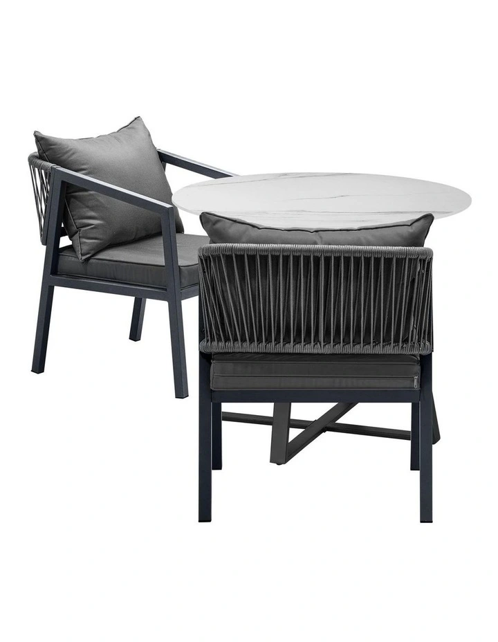 Livsip 3PCS Outdoor Dining Setting Table Lounge Chair Patio Furniture Bistro Set image 6