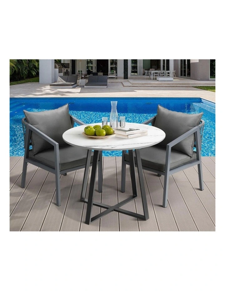 Livsip 3PCS Outdoor Dining Setting Table Lounge Chair Patio Furniture Bistro Set image 7