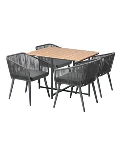 Livsip 5PCS Outdoor Dining Set Furniture Table Lounge Chairs Patio Setting