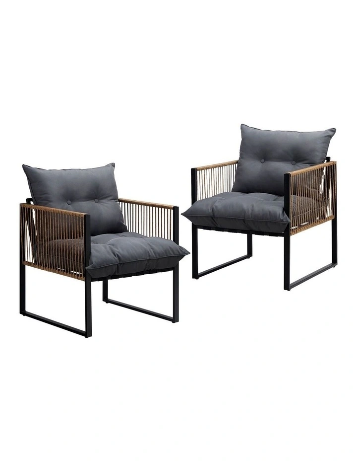 Livsip 2PCS Outdoor Furniture Chairs Garden Patio Garden Lounge Set PE Wicker image 1