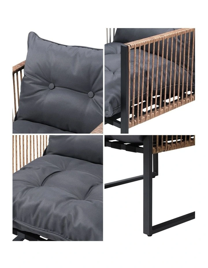 Livsip 2PCS Outdoor Furniture Chairs Garden Patio Garden Lounge Set PE Wicker image 6