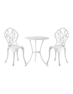 Livsip 3 Piece Outdoor Furniture Setting Chairs Table Bistro Patio Dining Set