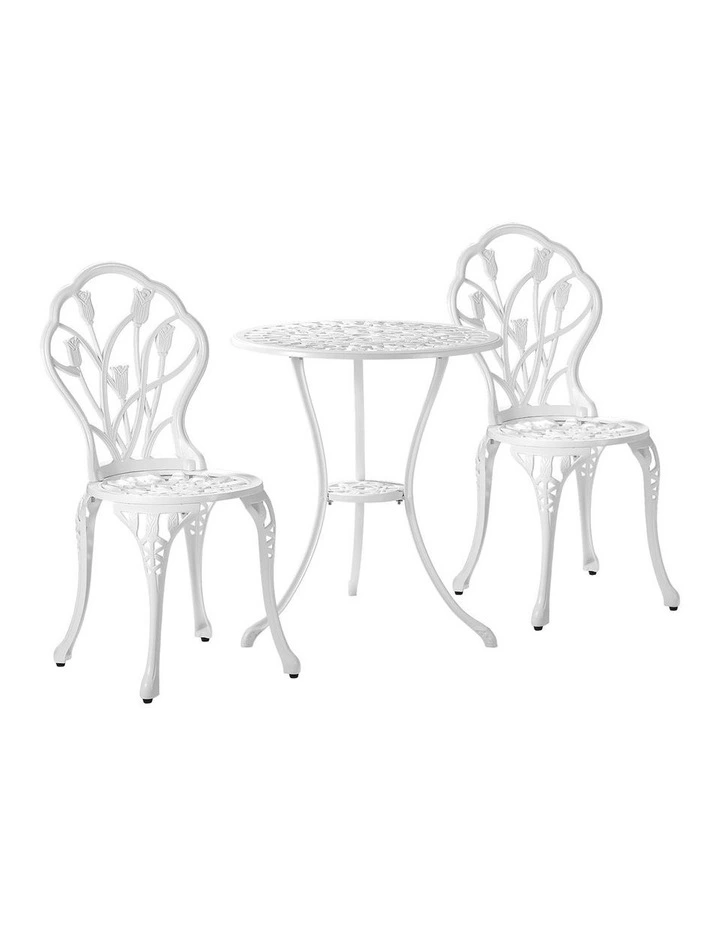 Livsip 3 Piece Outdoor Furniture Setting Chairs Table Bistro Patio Dining Set image 2