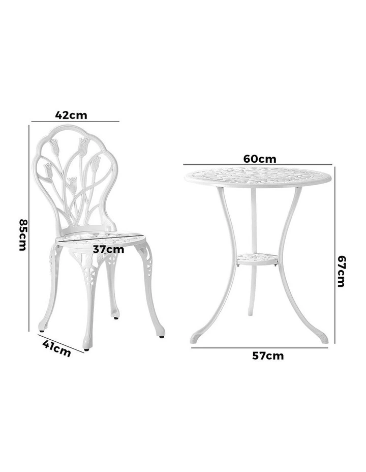 Livsip 3 Piece Outdoor Furniture Setting Chairs Table Bistro Patio Dining Set image 3