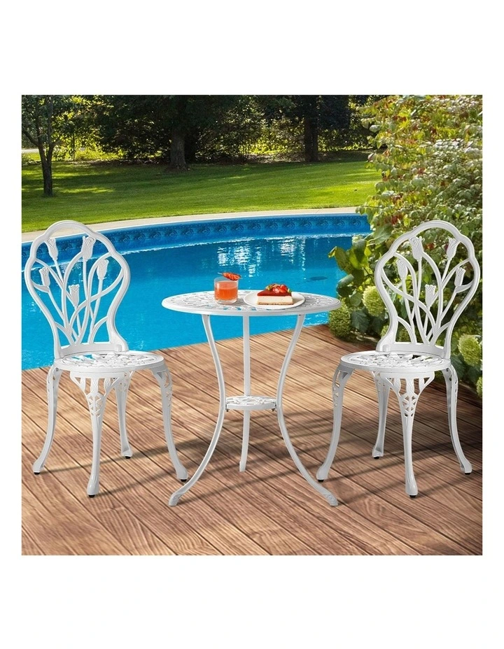 Livsip 3 Piece Outdoor Furniture Setting Chairs Table Bistro Patio Dining Set image 5