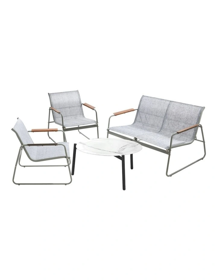 Livsip Outdoor Lounge Setting 4 Seater Furniture Patio 70cm Coffee Table Chair image 2
