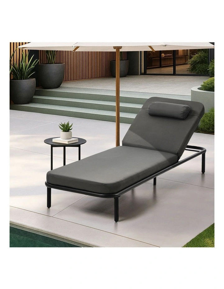 Livsip Sun Lounge Outdoor Lounger Sofa Day Bed Patio Furniture Setting Grey image 4