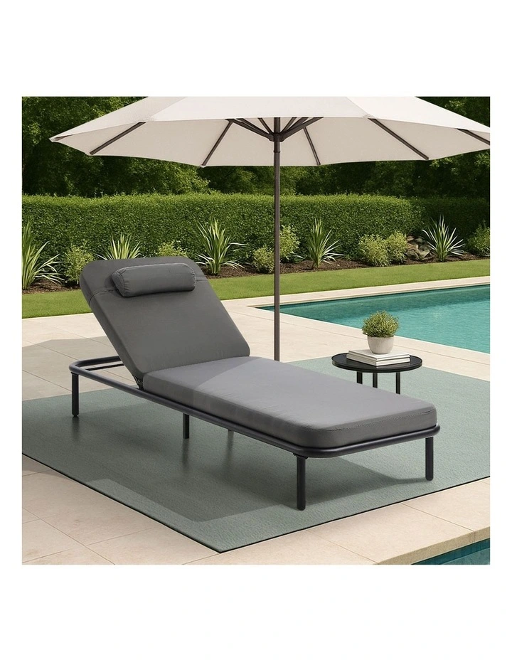 Livsip Sun Lounge Outdoor Lounger Sofa Day Bed Patio Furniture Setting Grey image 5