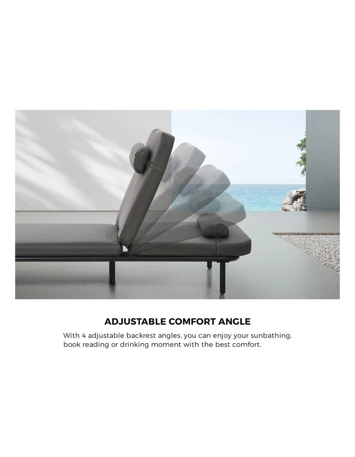 Livsip Sun Lounge Outdoor Lounger Sofa Day Bed Patio Furniture Setting Grey image 6