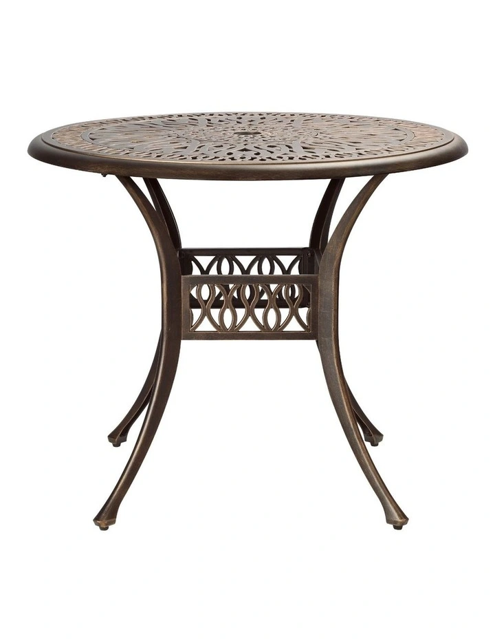 Livsip Garden Table Bronze Cast Aluminium Outdoor Patio Dining Side Table 75cm image 2