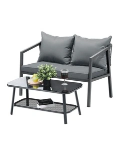 Livsip Set of 2 Outdoor Furniture Setting Garden Patio Lounge Sofa Table Chairs