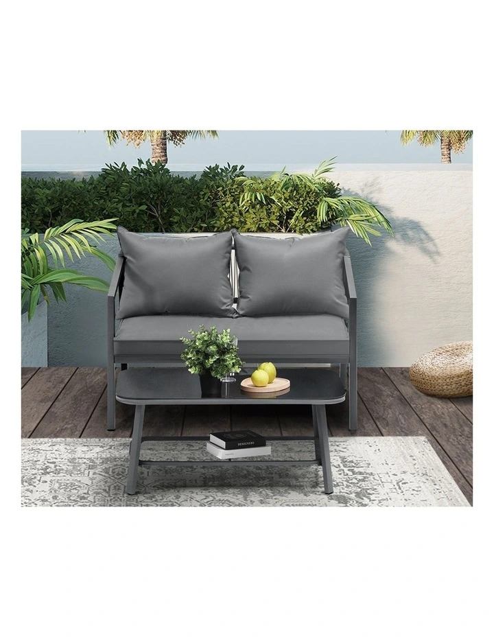 Livsip Set of 2 Outdoor Furniture Setting Garden Patio Lounge Sofa Table Chairs image 5