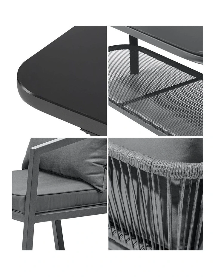 Livsip Set of 2 Outdoor Furniture Setting Garden Patio Lounge Sofa Table Chairs image 7