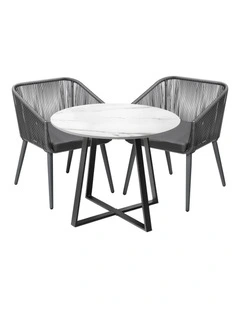 Livsip 3x Outdoor Dining Setting Sintered Stone Table Patio Furniture Bistro Set