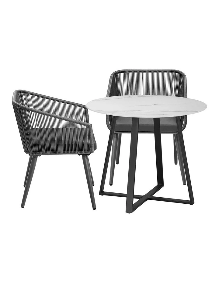 Livsip 3x Outdoor Dining Setting Sintered Stone Table Patio Furniture Bistro Set image 2