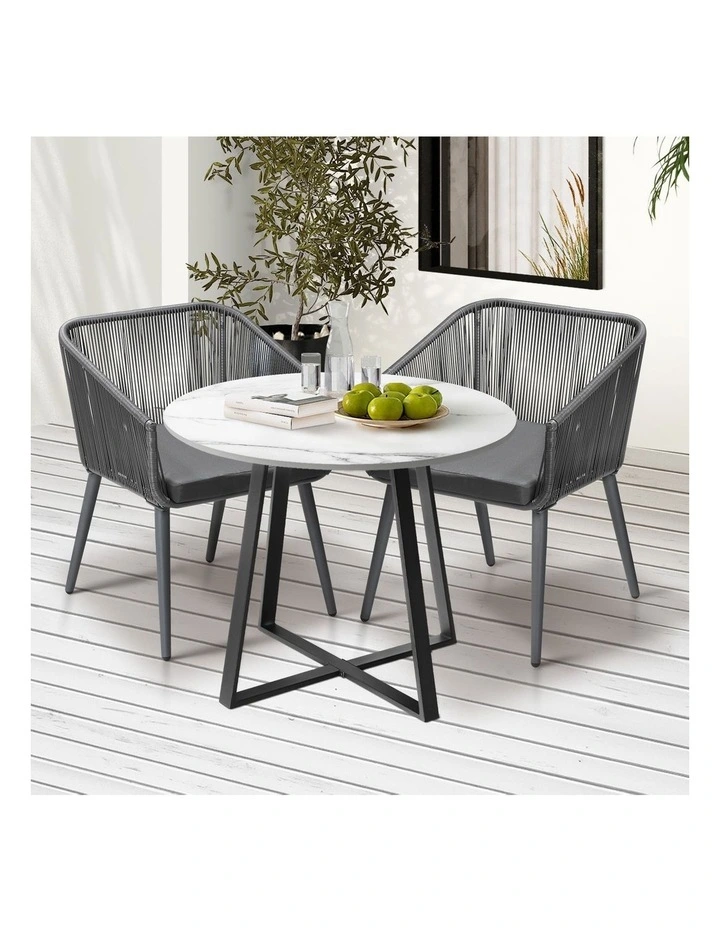 Livsip 3x Outdoor Dining Setting Sintered Stone Table Patio Furniture Bistro Set image 4